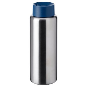 IKEA UNDERSÖKA insulated steel flask, stainless steel/dark blue, 24 oz , IKEA Sale | 08412LDYR