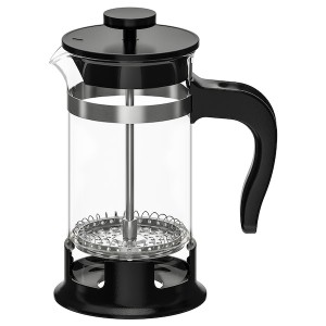 IKEA UPPHETTA French press coffee maker, glass, stainless steel, Height: 7 in Diameter: 3 in , IKEA Sale | 69257WTML