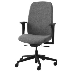 IKEA VALLFJÄLLET office chair with armrests, Gunnared gray , IKEA Sale | 38491MBZJ