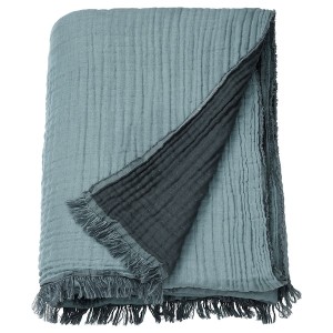 IKEA VALLKRASSING throw, light blue-gray, 59x79 in , IKEA Sale | 81745DBPX