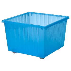 IKEA VESSLA storage crate with casters, blue, 15 ¼x15 ¼ in , IKEA Sale | 76542DZRP