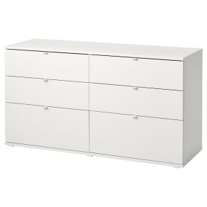 IKEA VIHALS 6-drawer dresser, white/anchor/unlock function, 55 1/8x18 1/2x29 1/2 in , IKEA Sale | 86354ZIMK