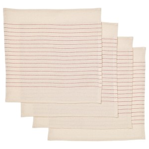 IKEA VIPPSTARR napkin, stripe pattern red/natural, 12x12 in, 4 pack , IKEA Sale | 01953CROQ