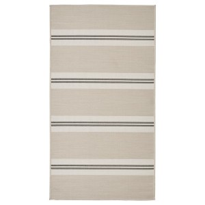 IKEA VIRKLUND rug flatwoven, in/outdoor, white/beige/dark gray, 2'7 inx4'11 in , IKEA Sale | 42587WRAK