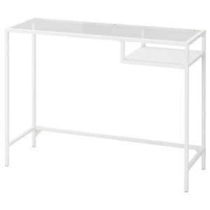 IKEA VITTSJÖ Laptop table, white, glass, 39 3/8x14 1/8 in , IKEA Sale | 37865BNRS