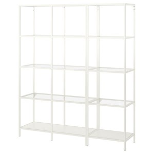 IKEA VITTSJÖ storage combination, white/glass, 59 1/2x14 1/8x68 7/8 in , IKEA Sale | 37942AXJI