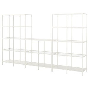 IKEA VITTSJÖ storage combination, white/glass, 118 1/8x14 1/8x68 7/8 in , IKEA Sale | 05182KTMR