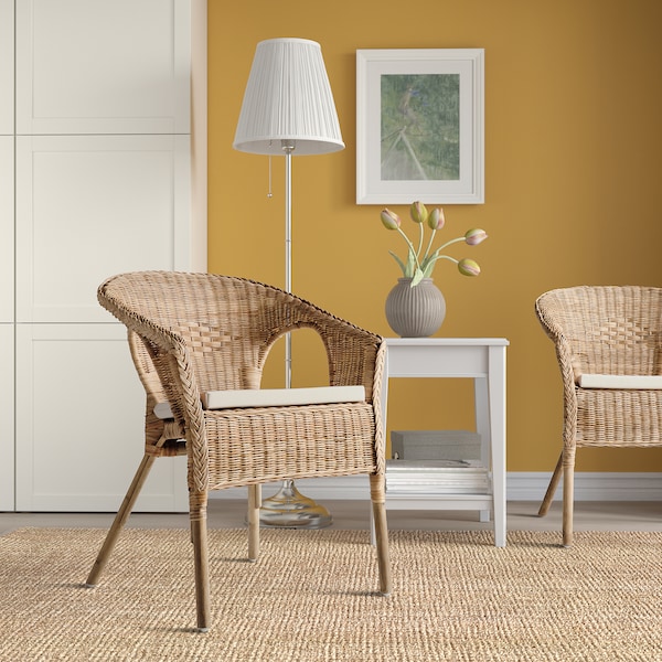 IKEA AGEN chair with cushion, rattan/Norna natural , IKEA Sale | 48179KRQC