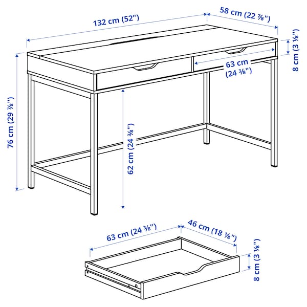 IKEA ALEX desk, white, 52x22 7/8 in , IKEA Sale | 46198UIGH