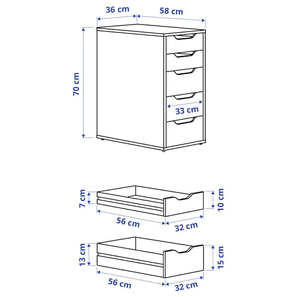 IKEA ALEX drawer unit, gray-turquoise, 14 1/8x27 1/2 in , IKEA Sale | 91027RIDK