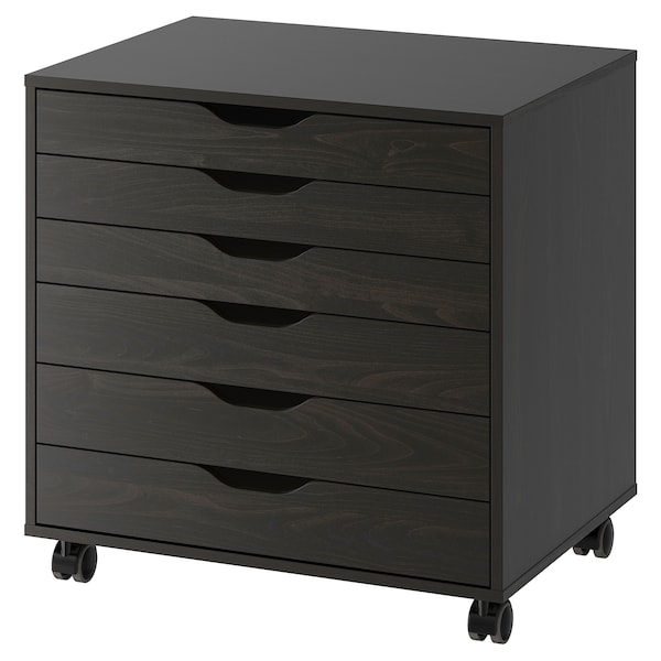 IKEA ALEX drawer unit on casters, black-brown, 26 3/8x26 in , IKEA Sale | 73629PCJR