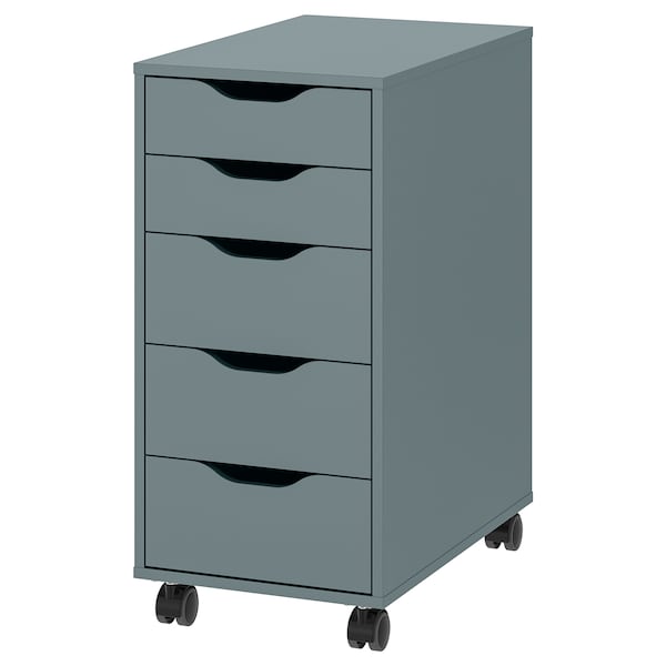 IKEA ALEX drawer unit on casters, gray-turquoise/black, 14 1/8x29 7/8 in , IKEA Sale | 82139NOEP