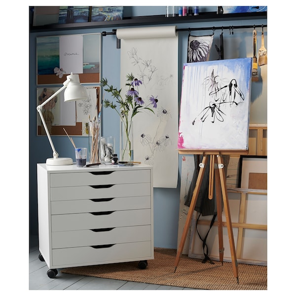 IKEA ALEX drawer unit on casters, white, 26 3/8x26 in , IKEA Sale | 63802JFIN