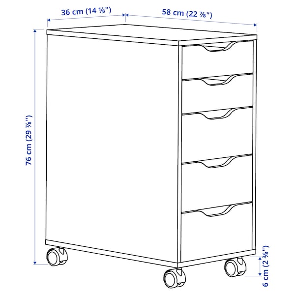 IKEA ALEX drawer unit on casters, white/black, 14 1/8x29 7/8 in , IKEA Sale | 09453MFQV