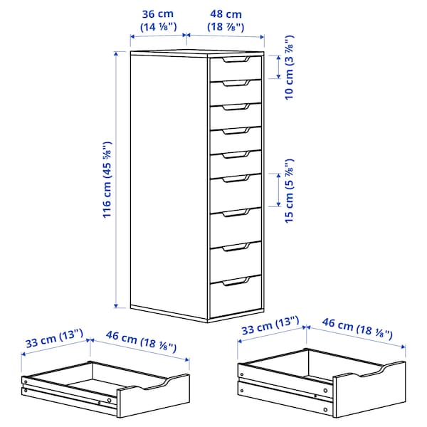 IKEA ALEX drawer unit with 9 drawers, black-brown, 14 1/8x45 5/8 in , IKEA Sale | 59274EVLF