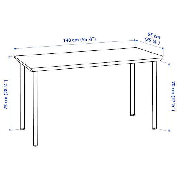 IKEA ANFALLARE / ADILS desk, bamboo/black, 55 1/8x25 5/8 in , IKEA Sale | 29130NWVM