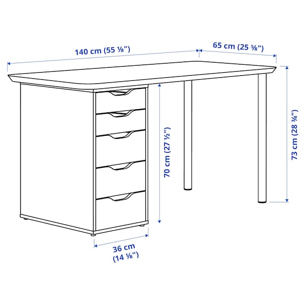 IKEA ANFALLARE / ALEX desk, bamboo/black-brown, 55 1/8x25 5/8 in , IKEA Sale | 29736CJUB