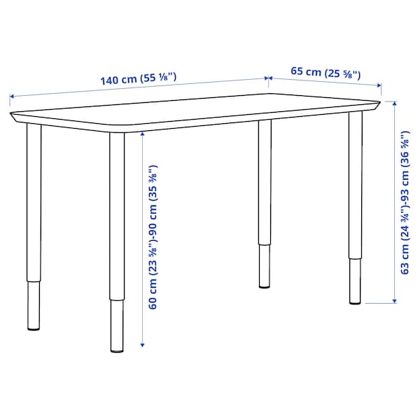 IKEA ANFALLARE / OLOV desk, bamboo/black, 55 1/8x25 5/8 in , IKEA Sale | 54903OKZF