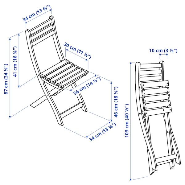 IKEA ASKHOLMEN Chair, outdoor, gray-brown foldable gray-brown stained light brown light brown stained , IKEA Sale | 34672UQWD