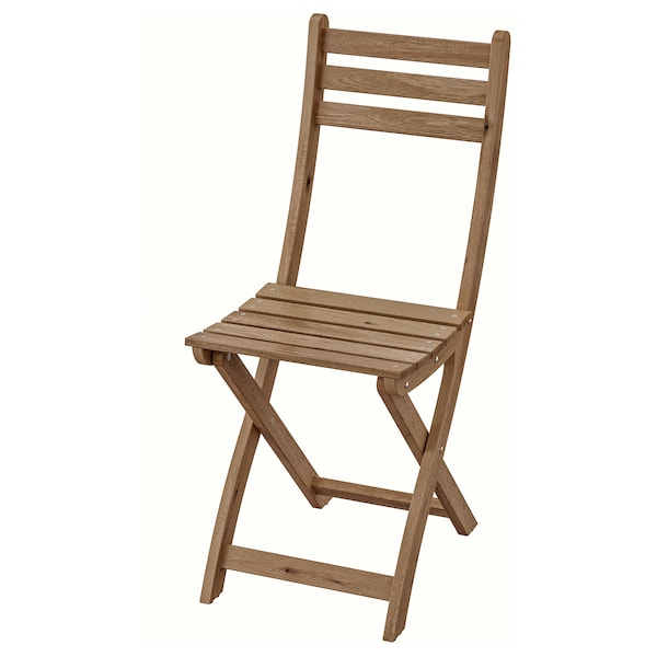 IKEA ASKHOLMEN Chair, outdoor, gray-brown foldable gray-brown stained light brown light brown stained , IKEA Sale | 34672UQWD