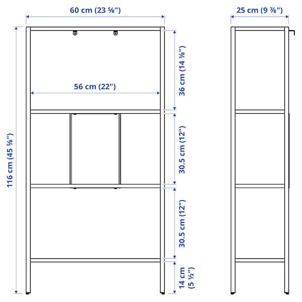 IKEA BAGGEBO shelf unit, metal/white, 23 5/8x9 7/8x45 5/8 in , IKEA Sale | 34160HDPY