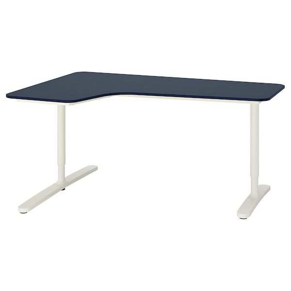 IKEA BEKANT corner desk-left, linoleum blue/white, 63x43 1/4 in , IKEA Sale | 16978IPOL