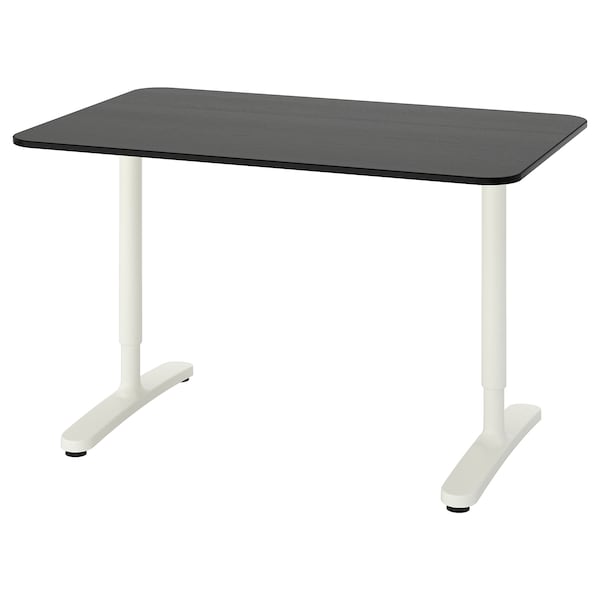 IKEA BEKANT desk, black stained ash veneer/white, 47 1/4x31 1/2 in , IKEA Sale | 87564DECA