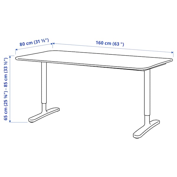 IKEA BEKANT desk, white stained oak veneer/black, 63x31 1/2 in , IKEA Sale | 89702KXCE