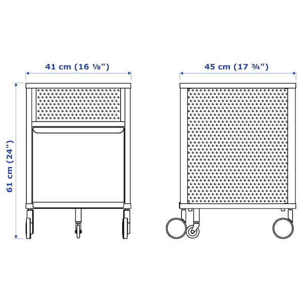 IKEA BEKANT storage unit on casters, mesh black, 16 1/8x24 in , IKEA Sale | 52194OBEP