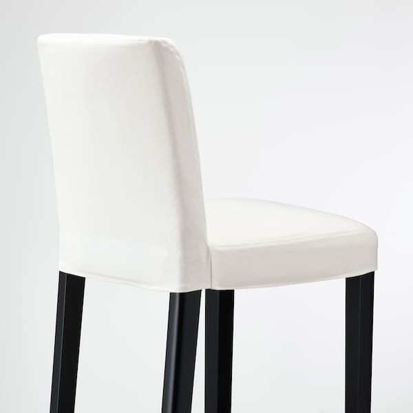 IKEA BERGMUND bar stool with backrest, black/Inseros white, 24 3/8 in , IKEA Sale | 07294YPOI