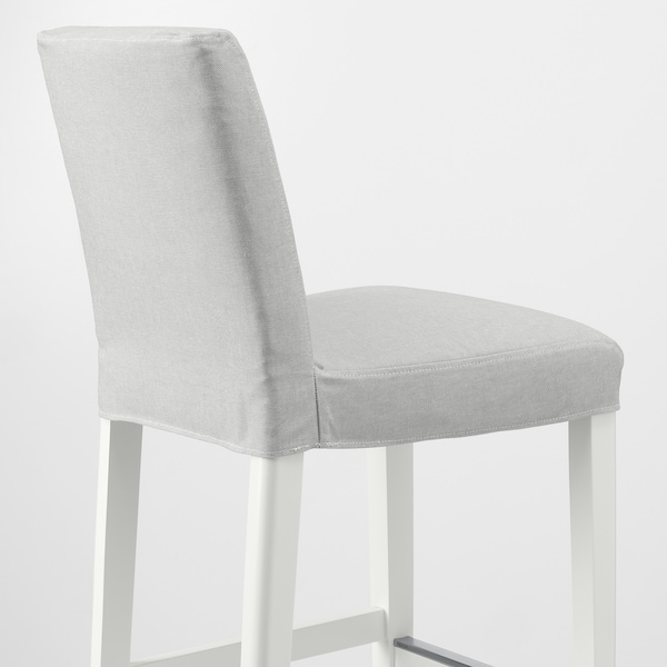 IKEA BERGMUND bar stool with backrest, white/Orrsta light gray, 24 3/8 in , IKEA Sale | 32890FLYH