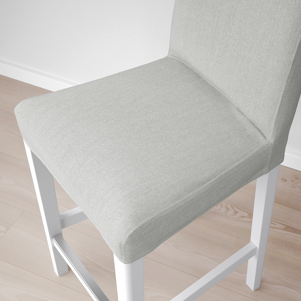 IKEA BERGMUND bar stool with backrest, white/Orrsta light gray, 24 3/8 in , IKEA Sale | 32890FLYH