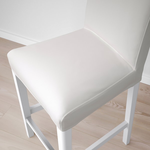 IKEA BERGMUND bar stool with backrest, white/Inseros white, 24 3/8 in , IKEA Sale | 76403EACV