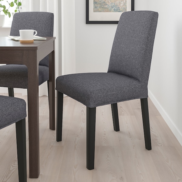 IKEA BERGMUND chair, black/Gunnared medium gray , IKEA Sale | 37904GKFS