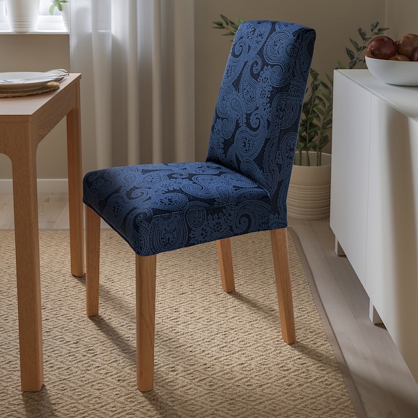 IKEA BERGMUND chair, oak effect/Kvillsfors dark blue/blue , IKEA Sale | 29465CJQH