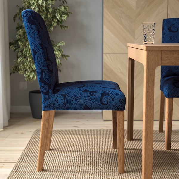 IKEA BERGMUND chair, oak effect/Kvillsfors dark blue/blue , IKEA Sale | 29465CJQH