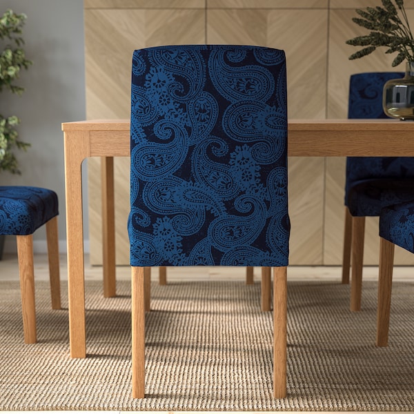 IKEA BERGMUND chair, oak effect/Kvillsfors dark blue/blue , IKEA Sale | 29465CJQH