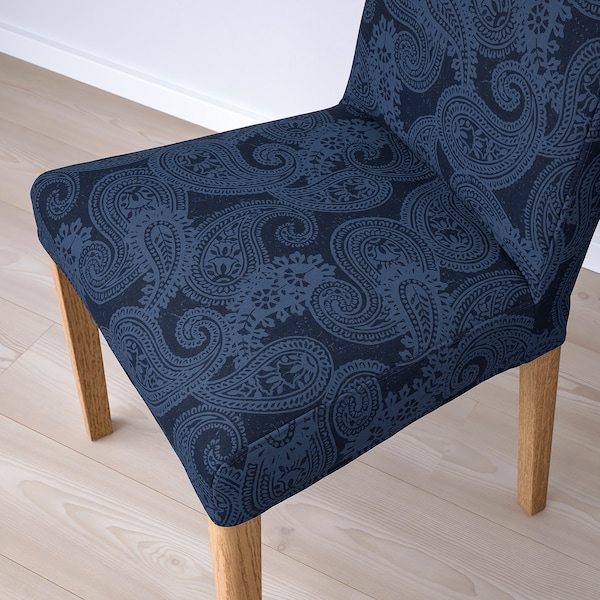 IKEA BERGMUND chair, oak effect/Kvillsfors dark blue/blue , IKEA Sale | 29465CJQH