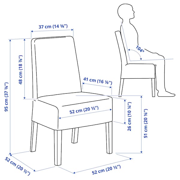 IKEA BERGMUND chair w medium long cover, oak effect/Inseros white , IKEA Sale | 17036VKOX