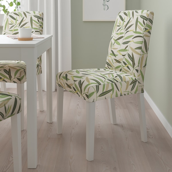 IKEA BERGMUND chair, white/Fågelfors multicolor , IKEA Sale | 47301IRWH