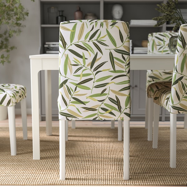 IKEA BERGMUND chair, white/Fågelfors multicolor , IKEA Sale | 47301IRWH