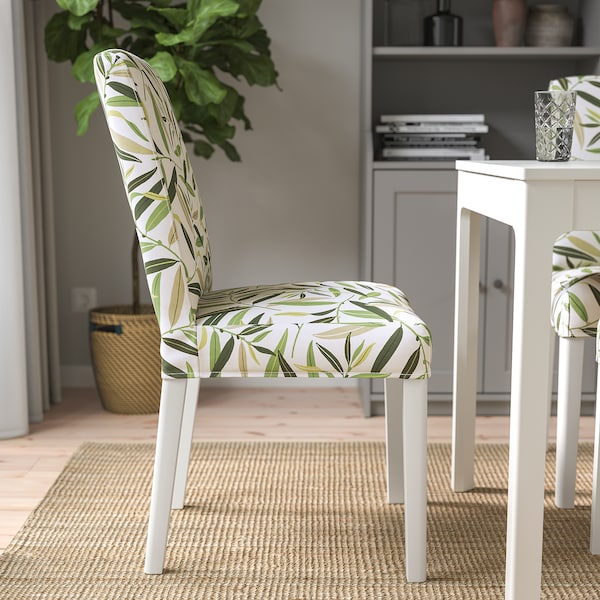 IKEA BERGMUND chair, white/Fågelfors multicolor , IKEA Sale | 47301IRWH