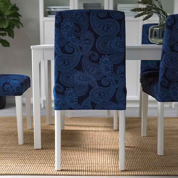 IKEA BERGMUND chair, white/Kvillsfors dark blue/blue , IKEA Sale | 06429LEZP