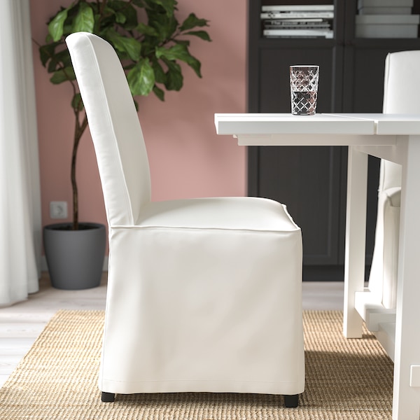 IKEA BERGMUND chair with long cover, black/Inseros white , IKEA Sale | 92758PHEJ