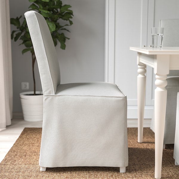 IKEA BERGMUND chair with long cover, oak effect/Inseros white , IKEA Sale | 07689WUZO