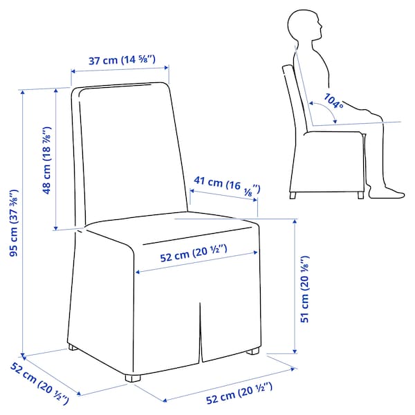 IKEA BERGMUND chair with long cover, oak effect/Inseros white , IKEA Sale | 07689WUZO