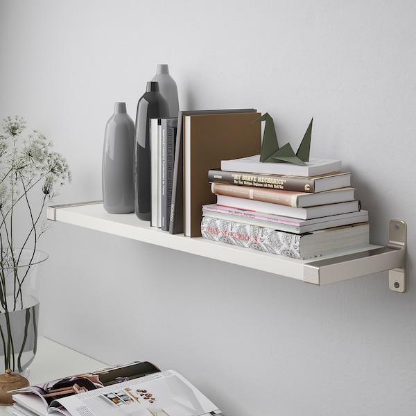 IKEA BERGSHULT / GRANHULT wall shelf, white/nickel plated, 31 1/2x7 7/8 in , IKEA Sale | 68954OUIE