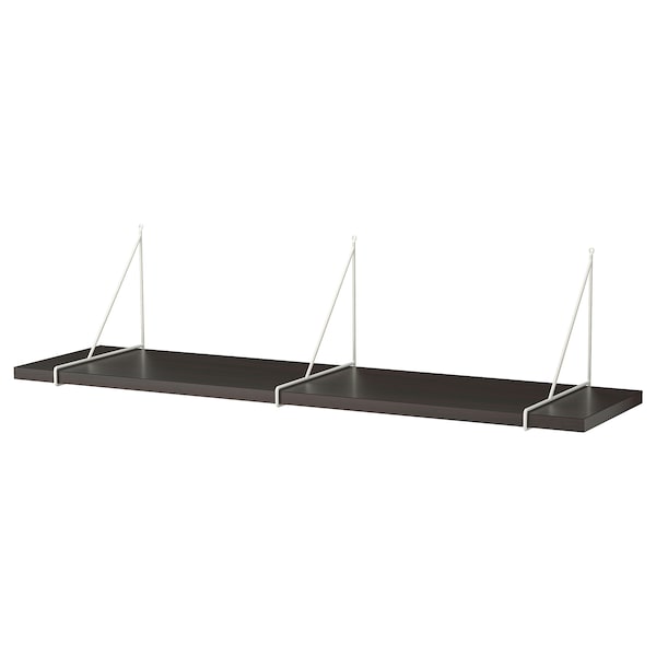 IKEA BERGSHULT / PERSHULT wall shelf, brown-black/white, 47 1/4x11 3/4 in , IKEA Sale | 02698RYFG