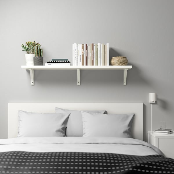 IKEA BERGSHULT / SANDSHULT wall shelf, white/white stained aspen, 47 1/4x11 3/4 in , IKEA Sale | 13026UOZI