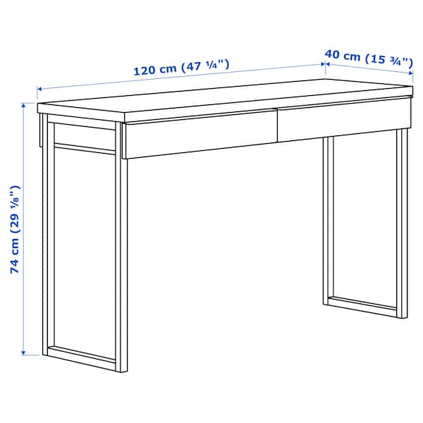 IKEA BESTÅ BURS desk, high gloss white, 47 1/4x15 3/4 in , IKEA Sale | 49753ULDV